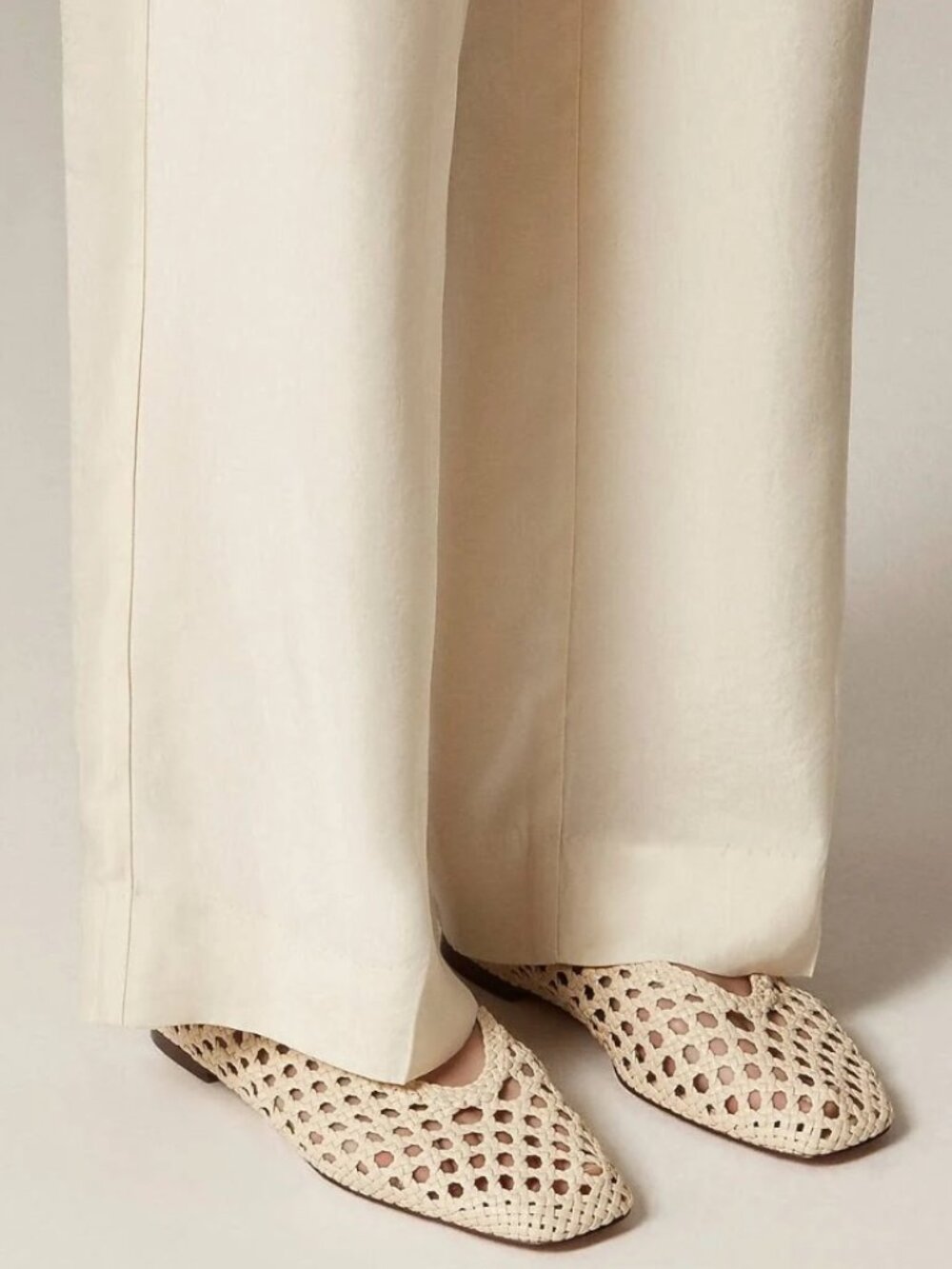 J.Crew Quinn Handwoven Leather Ballet Flats Warm Sesame Size 8 - Picture 10 of 10